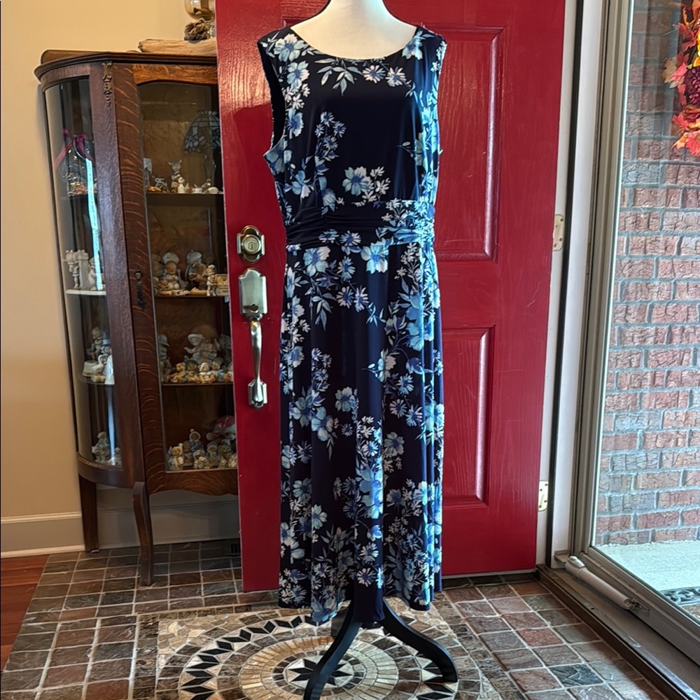 Coldwater Creek Blue Sleeveless Midi Sundress